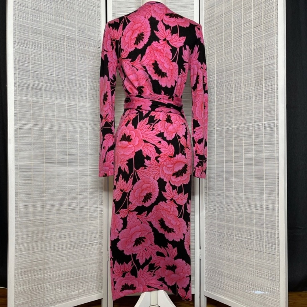 Diane Von Furstenberg Floral Pink/black dress - Picture 2 of 6